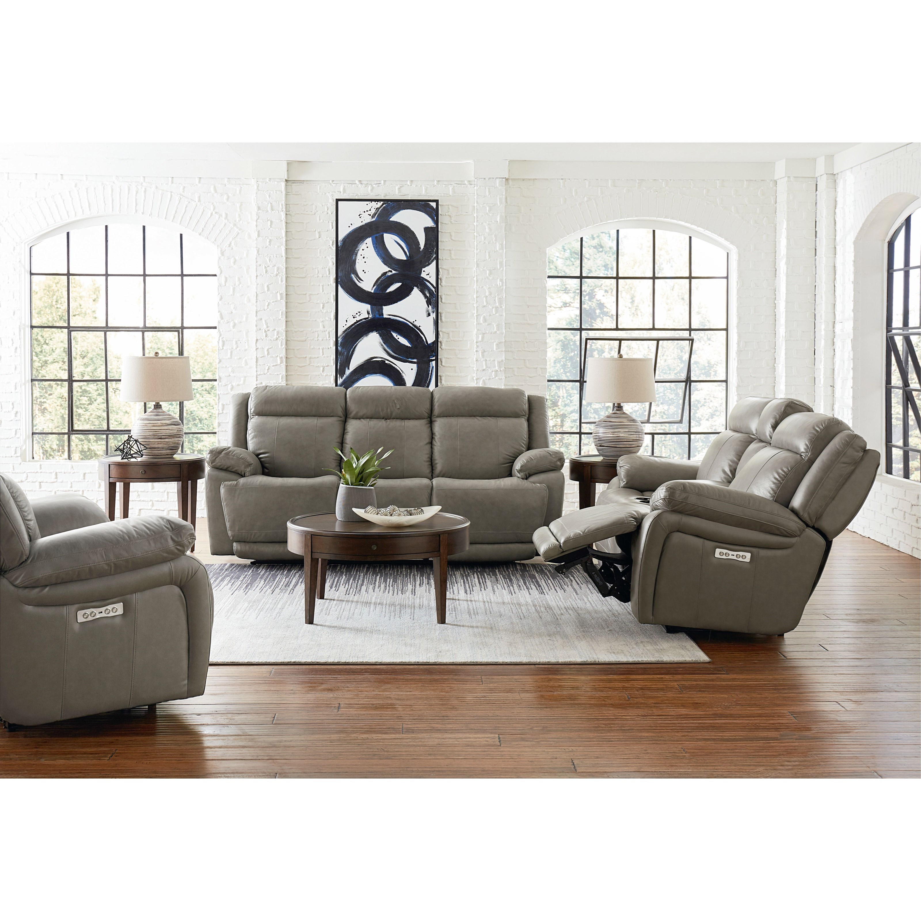 Bassett Evo Power Reclining Sofa with Power Headrests Wayside